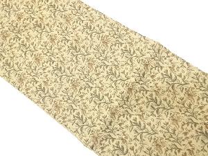 アンティーク　草花に狩猟模様織り出し全通袋帯（着用可）